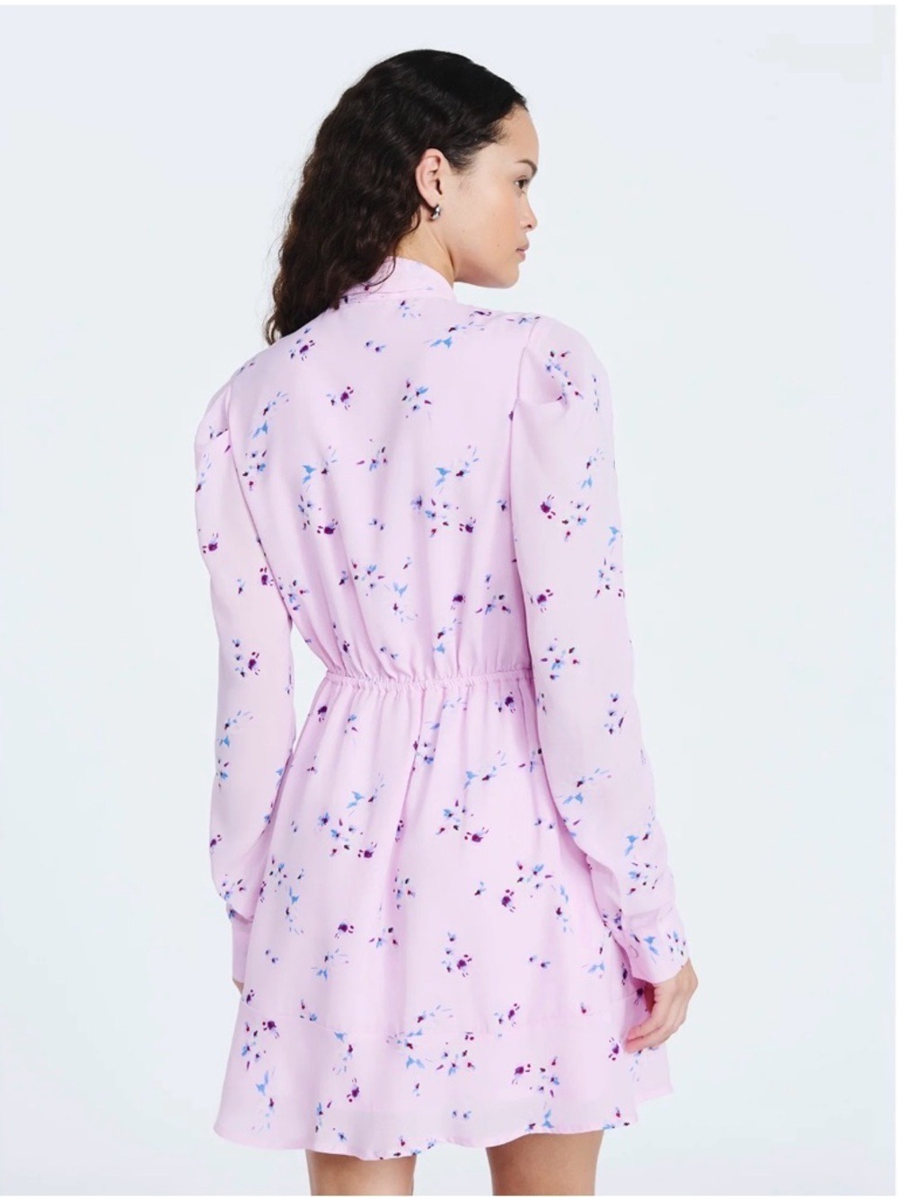 Scoop Orchid Rose Floral Tie Neck Mini Dress NWT XL - Picture 5 of 8